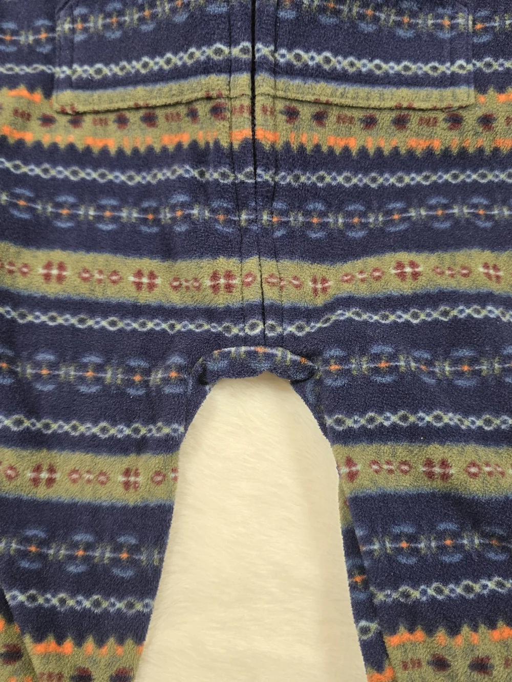 Carter's Navy Patterned Fleece Sherpa-Lined Hooded One-Piece